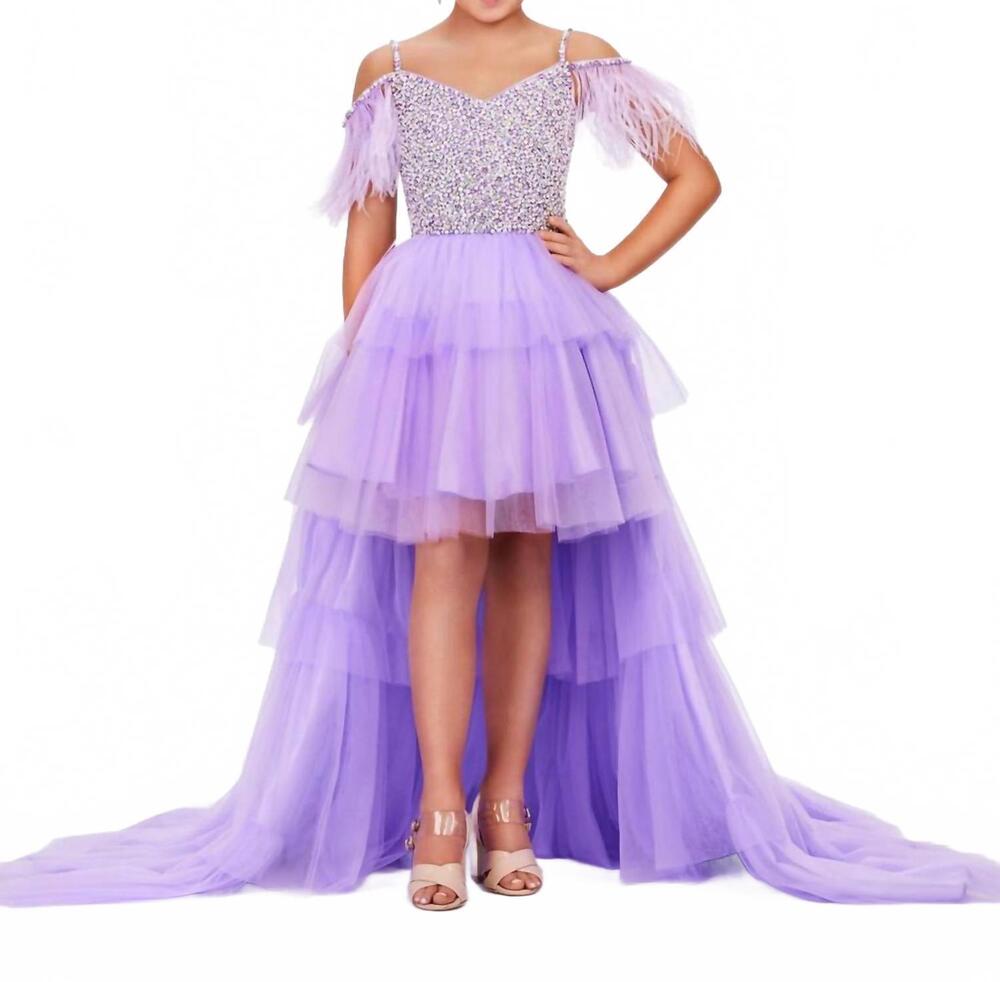 NEW ASHLEYLAUREN high low dress in orchid